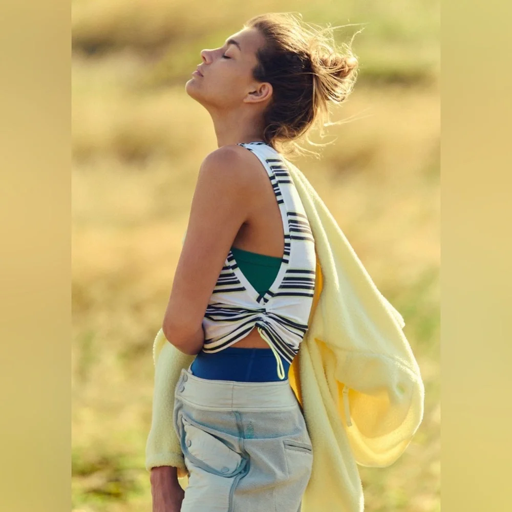 FP MOVEMENT by FREE PEOPLE Tempo Sport Mode Printed Muscle Tee TOP - Picture 6 of 6